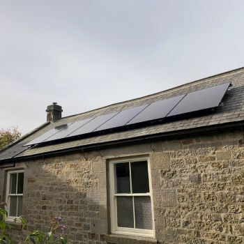 Solar panels at Cambo Village Hall