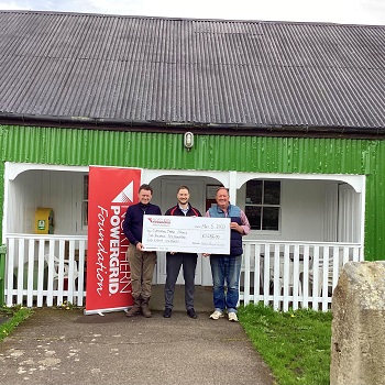 Capheaton residents receiving a grant cheque from Northern Powergrid Foundation