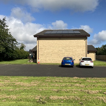 Solar panels at Longframlington, Northumberland