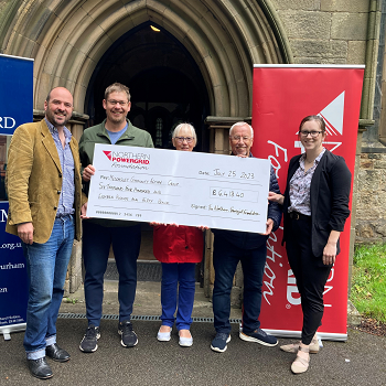 Representatives of Medomsley Community Action Group with a grant donation cheque from Northern Powergrid Foundation