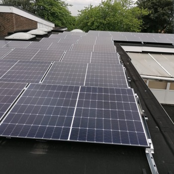 Solar panels at Sherburn Hill Hub, Durham