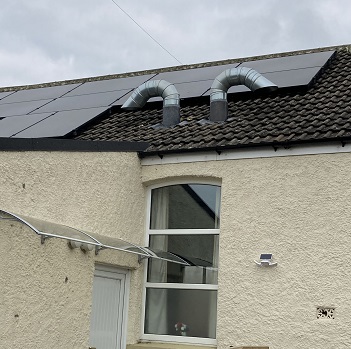 Solar panels at Woodland Village Hall, Durham