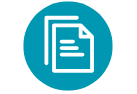 Blue circle wirh document icon in white in centre 
